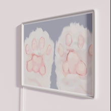Charger l&#39;image dans la galerie, Cute kitten paws semi realistic colorful neon decorative home art