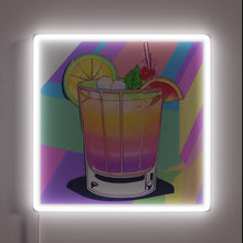 Charger l&#39;image dans la galerie, Vibrant Neon RGB Sign Displays Whimsical Rainbow Cocktail Art Design