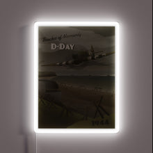 Charger l&#39;image dans la galerie, Vintage D-Day 1944 Invasion Map of Normandy Beaches Illuminated Sign