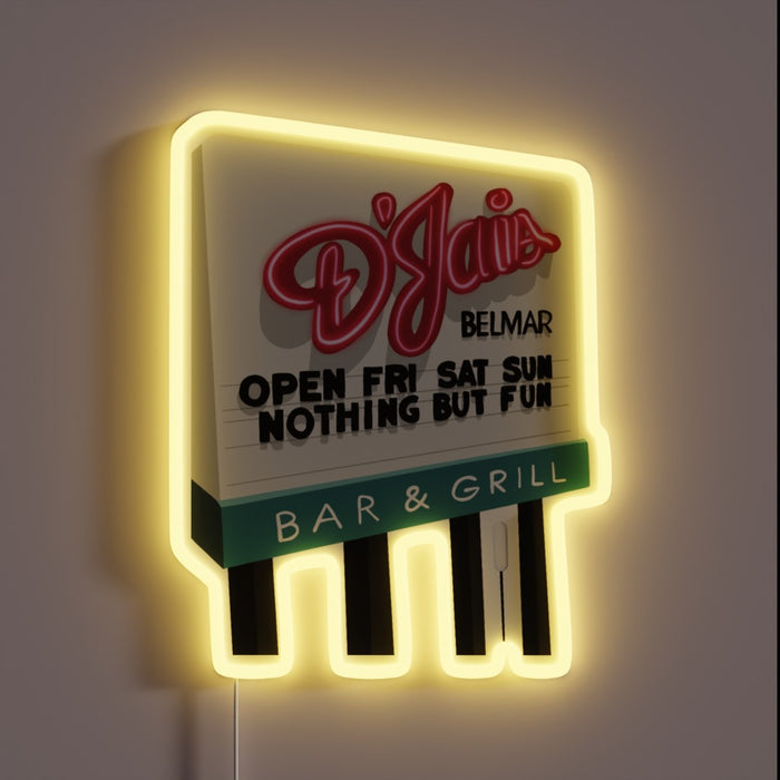 Eye-catching DJ-themed LED sign with customizable RGB lighting effects