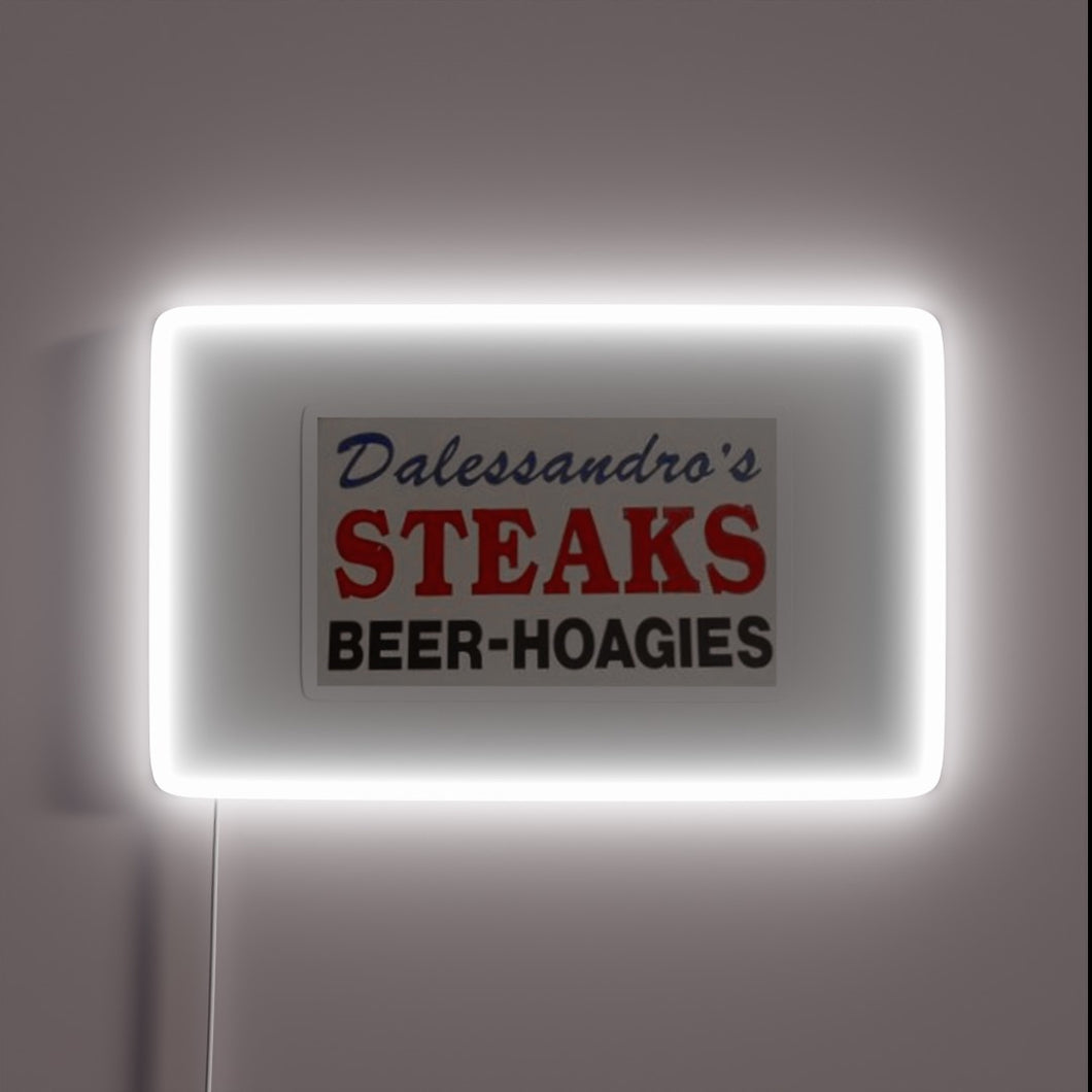 Vintage-inspired LED neon sign for authentic Philly cheesesteak enthusiasts everywhere.
