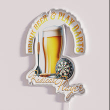 Charger l&#39;image dans la galerie, Eye-catching darts and beer themed neon sign for bars.