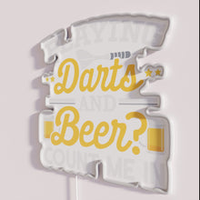 Charger l&#39;image dans la galerie, Neon bar sign with playful darts beer drinking theme vibes