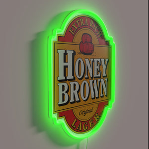 RGB Neon Sign - Dave's Honey Brown Lager Bar Sign