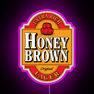 Dave s Honey Brown Lager RGB neon sign  pink