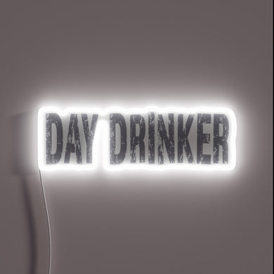 Vibrant RGB LED neon sign illuminating day drinking enthusiasts vibes.