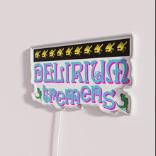 Charger l&#39;image dans la galerie, Neon delirium tremens themed alligator decorative sign for bar home.
