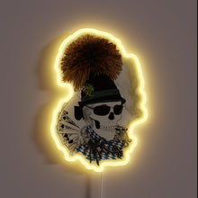 Charger l&#39;image dans la galerie, Vibrant Illuminated Neon Sign Featuring a Colorful Oktoberfest Skull Design.
