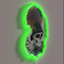 Charger l&#39;image dans la galerie, RGB Neon Wall Sign with Traditional Oktoberfest Skull Design Pattern