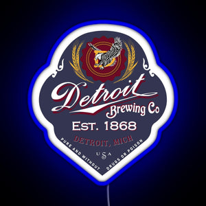 Detroit Brewing Company RGB neon sign blue