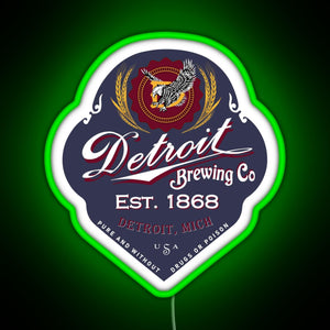 Detroit Brewing Company RGB neon sign green