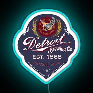 Detroit Brewing Company RGB neon sign lightblue 