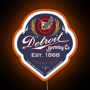 Detroit Brewing Company RGB neon sign orange