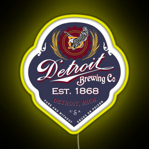 Detroit Brewing Company RGB neon sign yellow