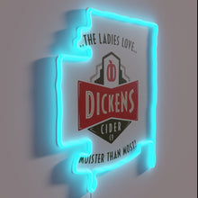 Charger l&#39;image dans la galerie, Bringing vintage charm with bright, colorful Dickens Cider neon signs.