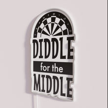 Charger l&#39;image dans la galerie, Vibrant Neon &#39;Diddle for the Middle&#39; Dart Bar Wall Decoration Sign