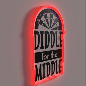 Retro-inspired Dart Board Sign with colorful RGB LED lighting accents.