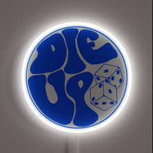 Charger l&#39;image dans la galerie, Electric blue glow of &#39;Die Up&#39; written in bold script.