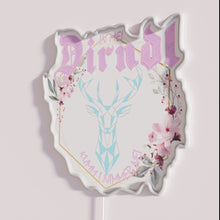 Charger l&#39;image dans la galerie, Vibrant pink dirndl neon sign with colorful RGB lighting accents