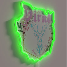 Charger l&#39;image dans la galerie, Vibrant Pink Neon Sign featuring a Traditional German Dirndl Design