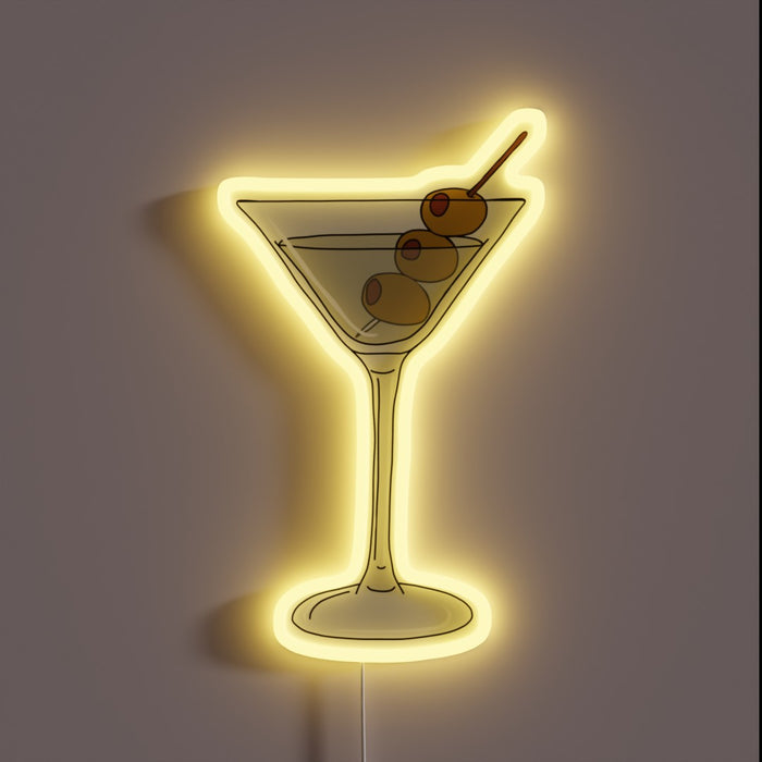Dirty martini cocktail neon sign.
