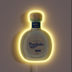 Don Julio tequila bottle neon sign.
