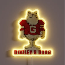 Charger l&#39;image dans la galerie, Retro Georgia themed Dooley&#39;s Dogs branded neon sports bar decor.