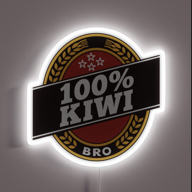 Vibrant neon double brown kiwi RGB illuminated decorative wall sign