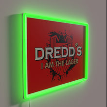 Charger l&#39;image dans la galerie, Eye-catching Neon Sign Depicting Judge Dredd&#39;s Iconic &#39;I Am Law&#39; Slogan