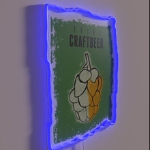Charger l&#39;image dans la galerie, Neon drink sign featuring colorful hops in a craft brewery.