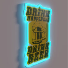 Charger l&#39;image dans la galerie, RGB Neon Beer Bar Sign: Drink Happiness, Live Freely Always