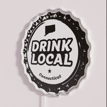 Charger l&#39;image dans la galerie, Neon Connecticut Craft Beer Wall Sign with Color Changing Bottle Caps