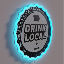 Charger l&#39;image dans la galerie, Neon illuminated sign celebrates local Iowa craft beer enthusiasts&#39; pride.