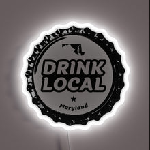 Charger l&#39;image dans la galerie, Vibrant RGB Neon Sign Displaying Maryland Craft Brewery Bottle Caps Design