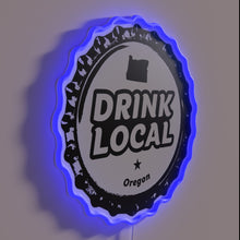 Charger l&#39;image dans la galerie, Hand-painted local craft beer bottle cap design RGB LED sign