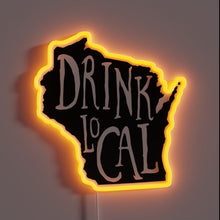 Charger l&#39;image dans la galerie, Colorful Neon Sign Celebrating Local Wisconsin State Outline Breweries in Style