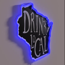 Charger l&#39;image dans la galerie, Support local Wisconsin breweries with vibrant state outline craft beer sign.