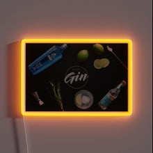 Charger l&#39;image dans la galerie, Vibrant neon gin bar decoration with glowing RGB lights
