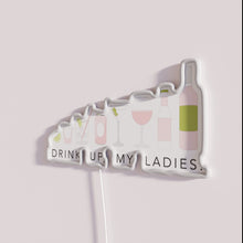 Charger l&#39;image dans la galerie, Neon Bar Sign with &#39;Drink Up Ladies&#39; Bold RGB Lighting