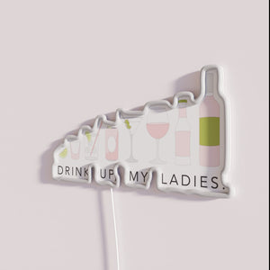 Neon Bar Sign with 'Drink Up Ladies' Bold RGB Lighting