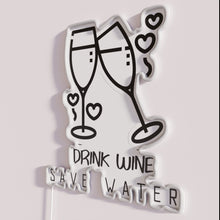 Charger l&#39;image dans la galerie, RGB Neon Wall Sign: Save Water with Every Glass of Wine