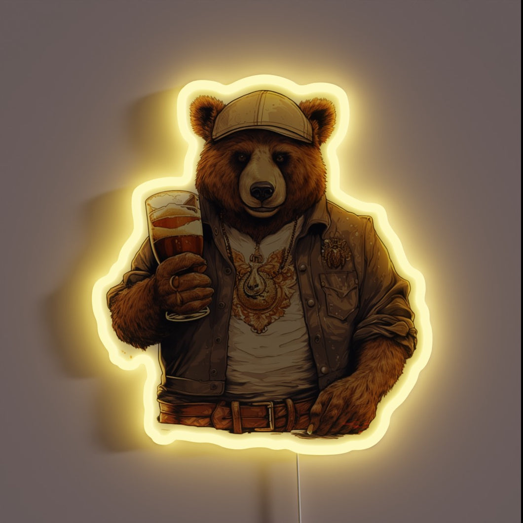 Quirky Home Decor RGB Neon Sign with Beer Theme Design