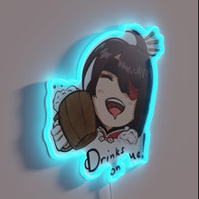 Charger l&#39;image dans la galerie, Genshin Impact Inspired Neon Sign: Beidou&#39;s Bar with Chibi Drinks