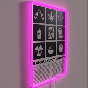 Emergency Exit for Substance Users Neon Wall Sign Warning Label