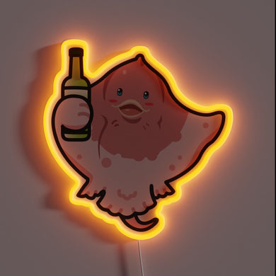 Vibrant Drunken Fish 2 LED Sign in Colorful Neon Glow