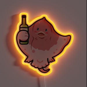 Vibrant Drunken Fish 2 LED Sign in Colorful Neon Glow