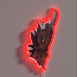 Neon art decoration: Drunken Hyena in Vibrant RGB Light Colors