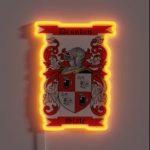 Charger l&#39;image dans la galerie, Retro-inspired neon sign featuring a coat of arms design.