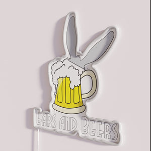 Unique Ears and Beers RGB Colorful Neon Wall Decorations Sign