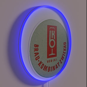 Energetic Neon Sign Featuring East Germany's Beer and Soda Icon